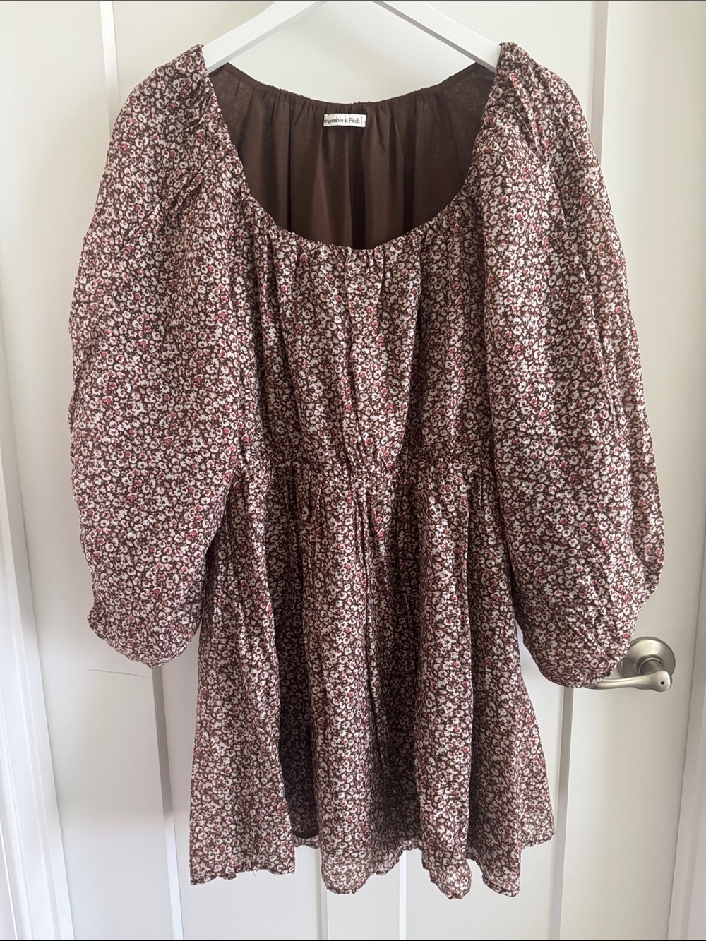 Abercrombie & Fitch Brown and Cream Floral Emerson Mini Dress